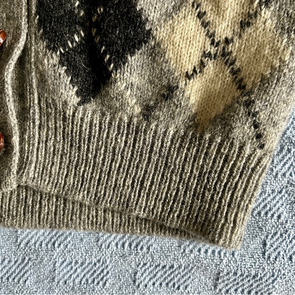 Shetland wool argyle cardigan vintage Sz small preppy librariancore academia - Picture 6 of 11